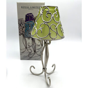 Royal Limited Silver 12" Green Lamp Votive includes Tealight Candle NEW